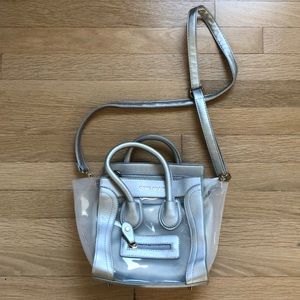 Silver cross body bag